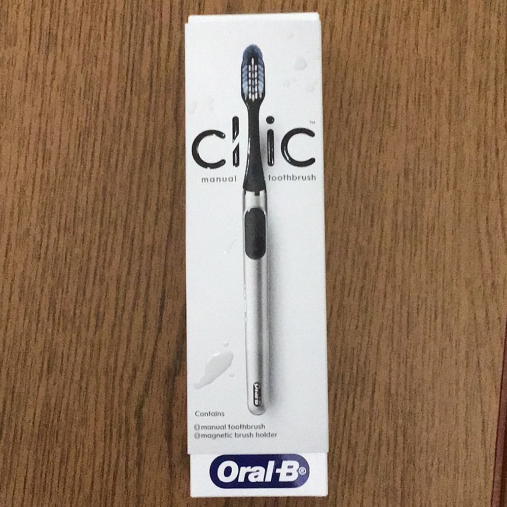 Brand New Oral B Clic Manual Toothbrush with Magnetic Brush Holder